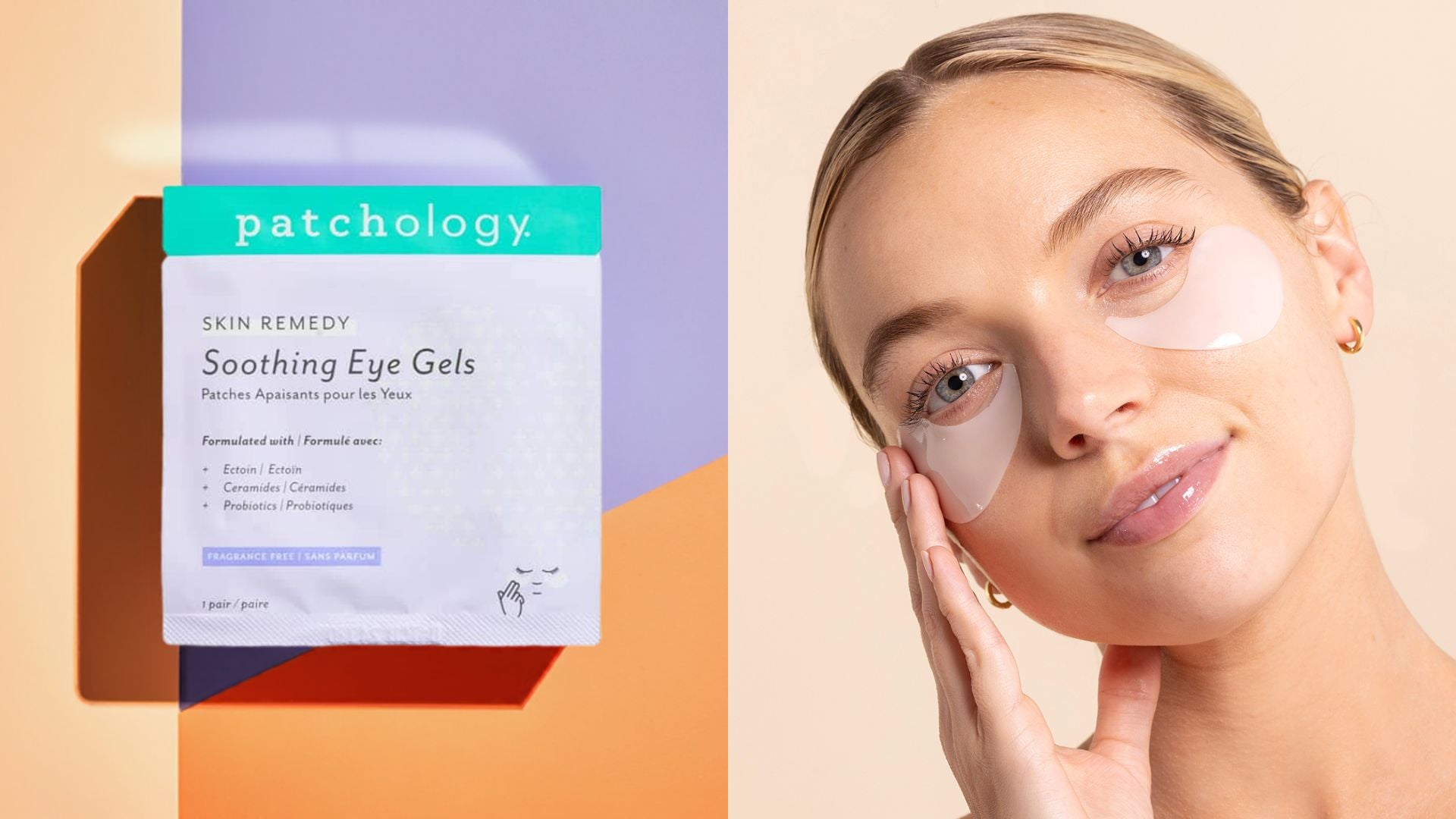 woman wearing skin remedy eye patches