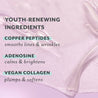 youth-renewing ingredients copper peptides adenosine vegan collagen