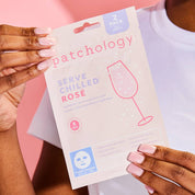 rose two pack masks serve chilled up close detail of packaging to hydrate and renew dry skin