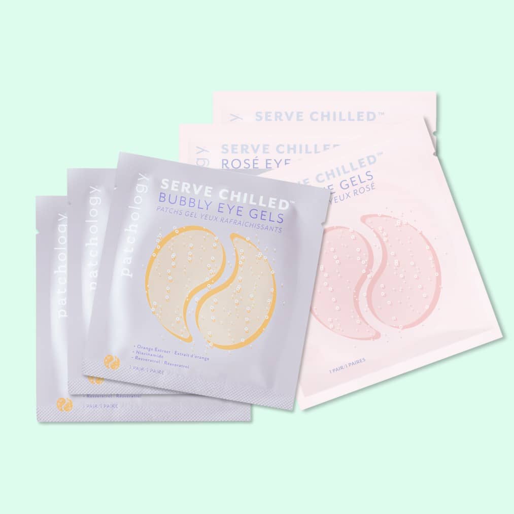 bubbly serve chilled eye masks and rose six pack bundle