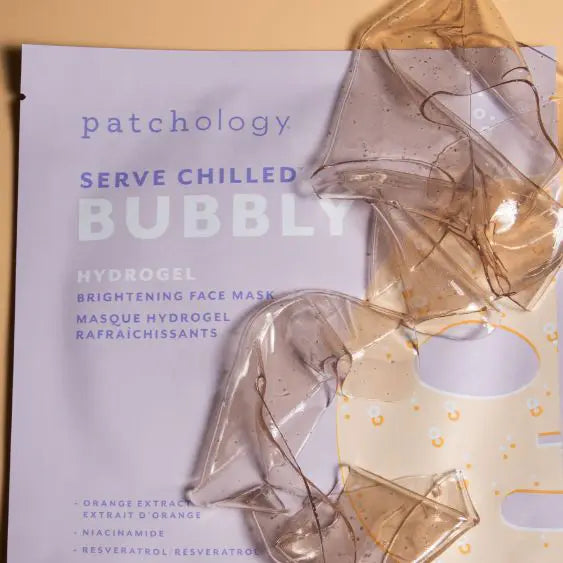 Bubbly serve chilled hydrogel mask brightening face mask