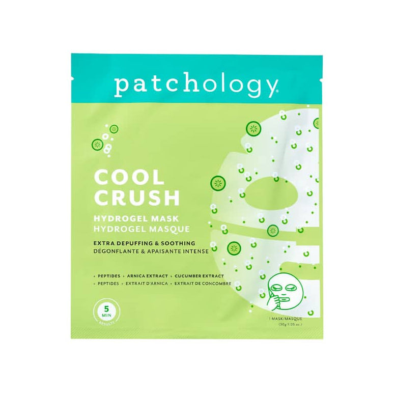 Patchology Cool Crush hydrogel mask packaging on a white background