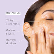 instantly visibly results calms redness restores balance and bounce hydates and softens